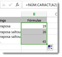 Contar caracteres no Excel