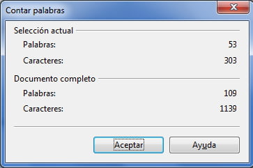 Contar caracteres no OpenOffice